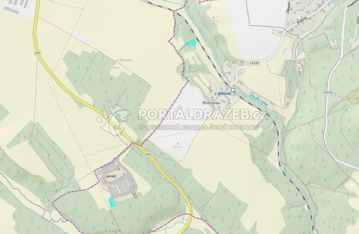 Pozemky 3 741 m2 , obec Konstantinovy Lázně