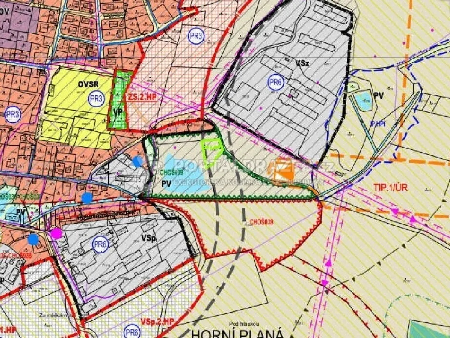 Pozemek o velikosti 1390m2, Horní Planá