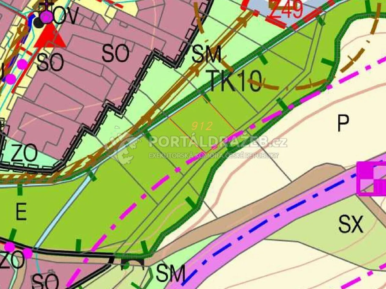 Pozemek o velikosti 823m2, Urbaneč
