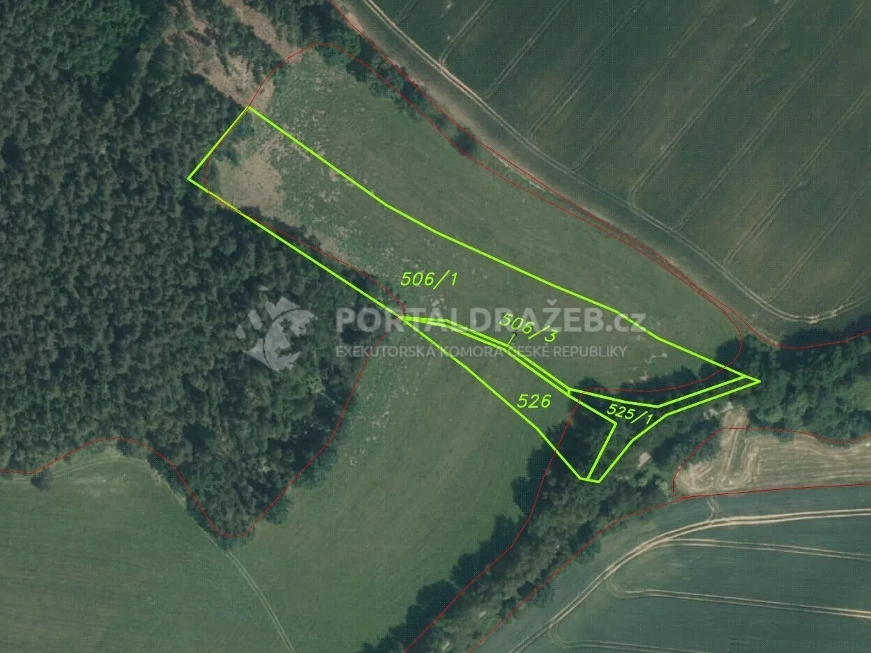 Pozemek o velikosti 9983m2, Bořkovice