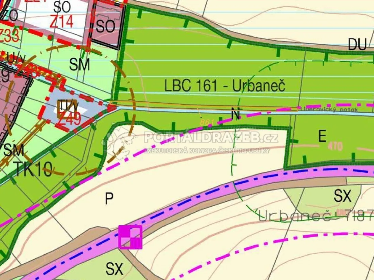 Pozemek o velikosti 670m2, Urbaneč